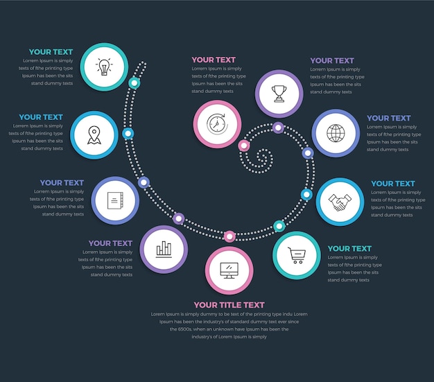 Modern Spiral Infographics Template