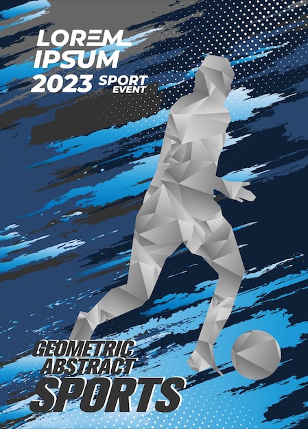 Modern sport poster design with low poly style