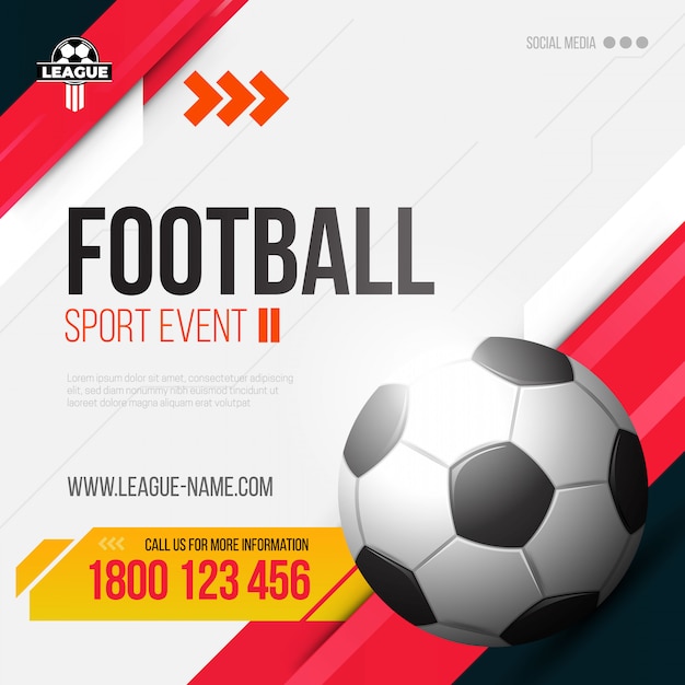 Modern sports banner with red theme