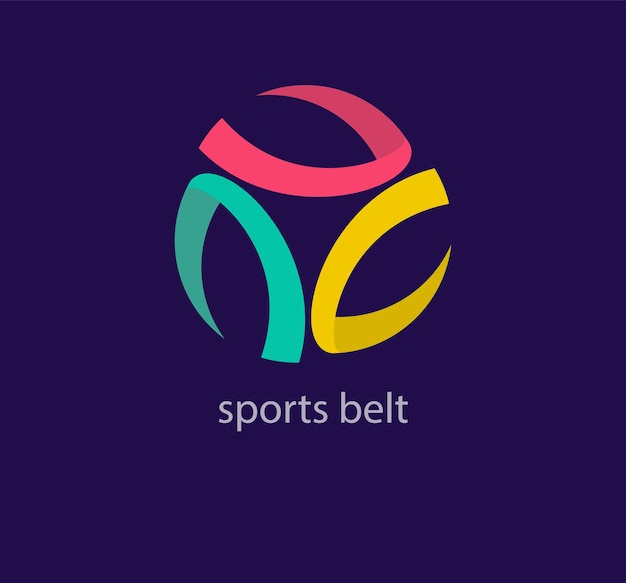 Modern sports belt cycle logo Unique design color transitions Colorful olympian logo template