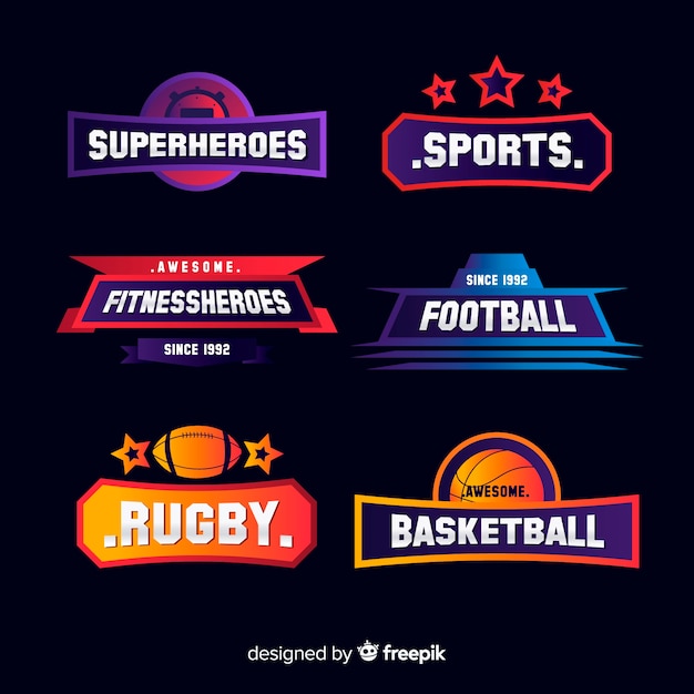 Vector modern sports logotype collection