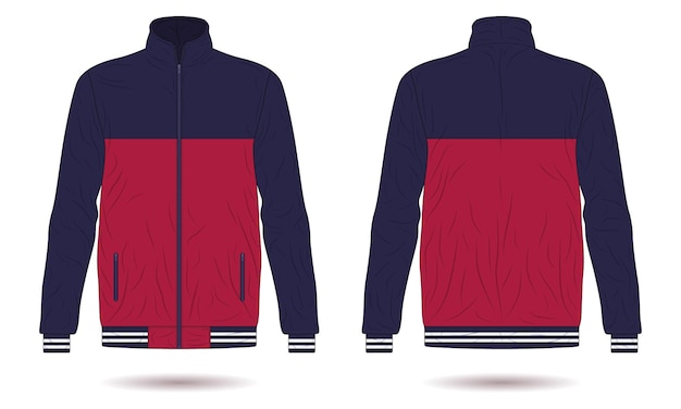 modern sports training jacket mockup front and back view