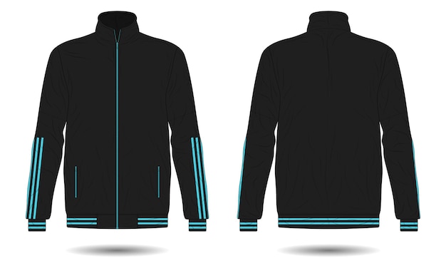 modern sports training jacket mockup front and back view