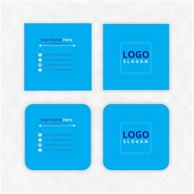 Vector modern square business card template design