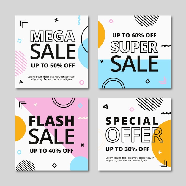 modern square sale banner template