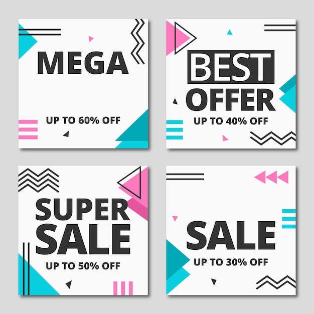 modern square sale banner template