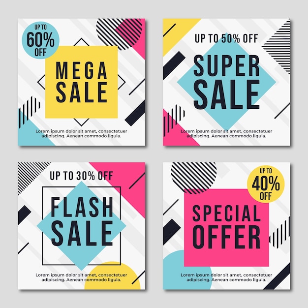 modern square sale banner template
