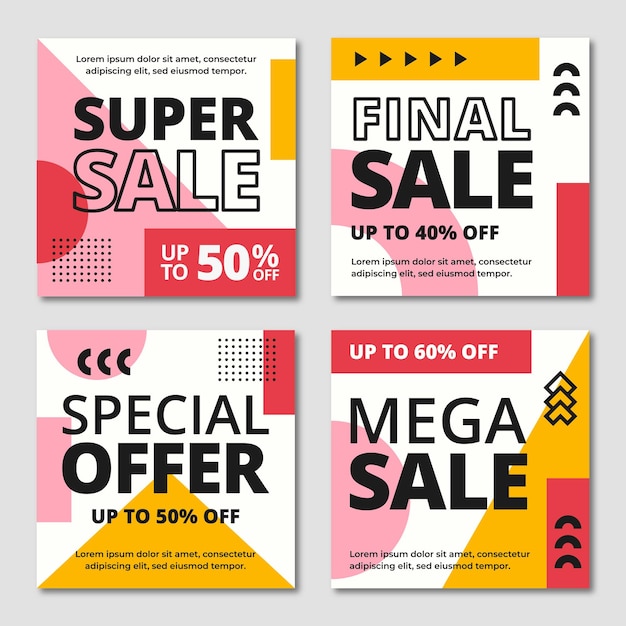 modern square sale banner template