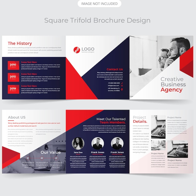 Modern square trifold brochure