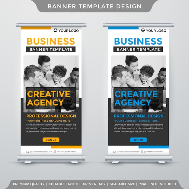 Modello di banner stand moderno con stile minimalista