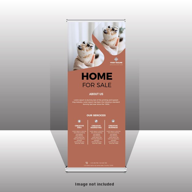 Modello standee banner roll up moderno stand