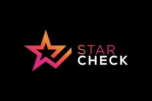 Modern star check mark vector logo design