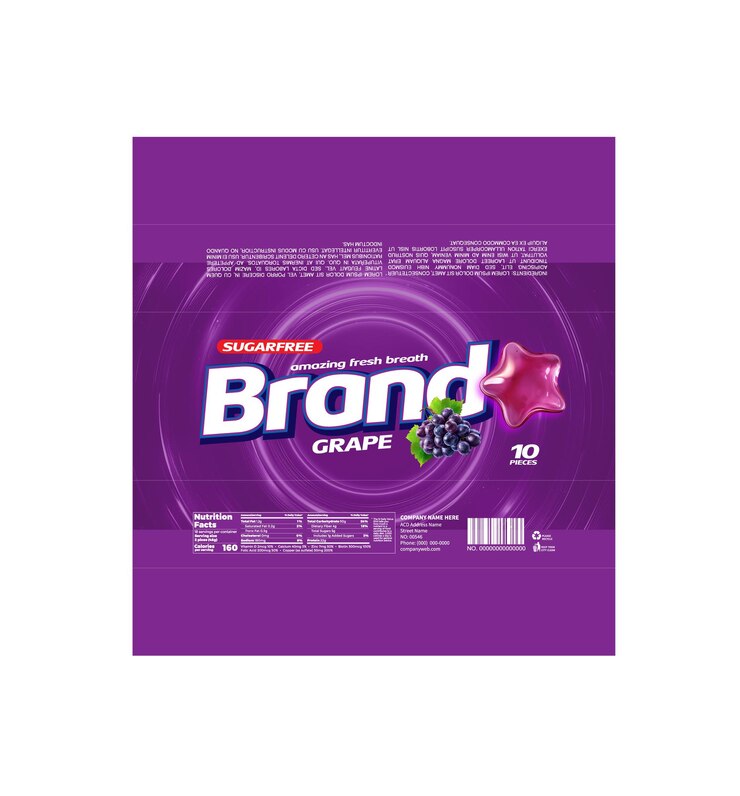 Vector modern star hard candy label design in editable eps