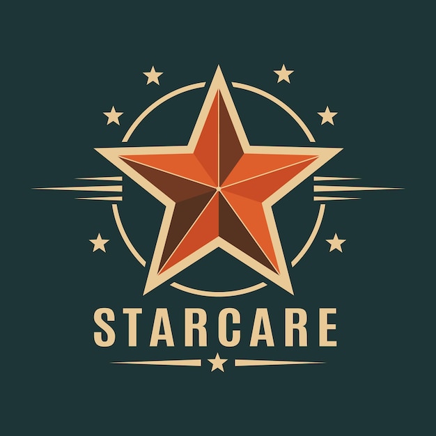 Vettore distintivo dell'emblema di modern star vintage logo design