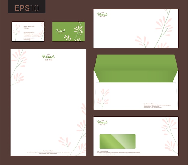 Vector modern stationery set