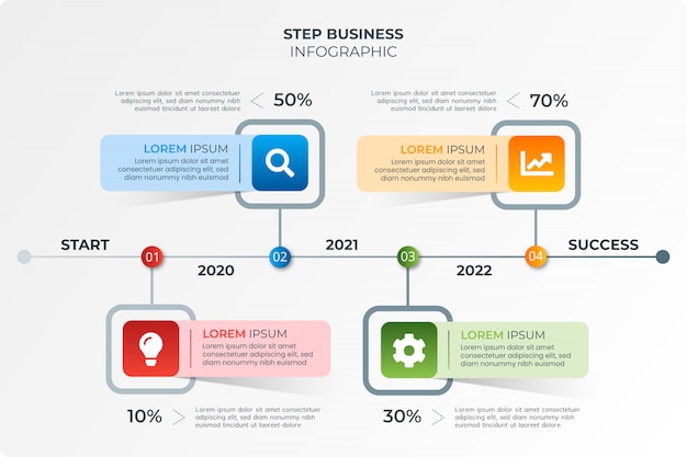 Modern step business infographic with icon