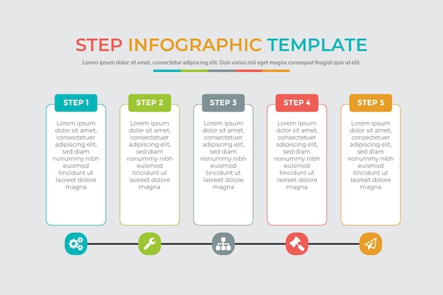 Moderno modello di step inforgraphic con design piatto