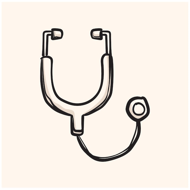 Modern stethoscope doodle High quality doodles Stethoscope doodle in modern line style