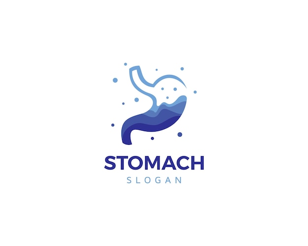 Современный вектор логотипа желудка с шаблоном логотипа swoosh health stomach