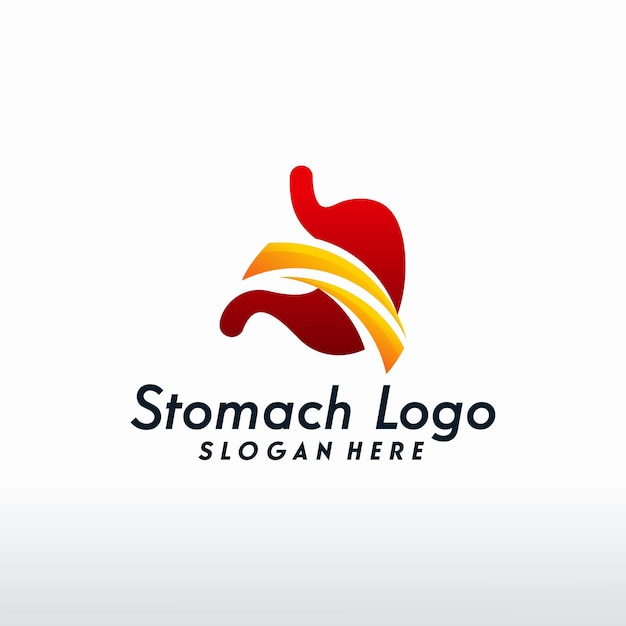 Il logo moderno dello stomaco disegna il vettore con lo swoosh, il modello del logo dello stomaco della salute