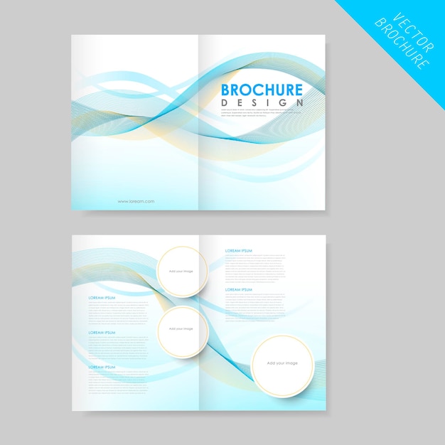 Modern streamlined halffold brochure template