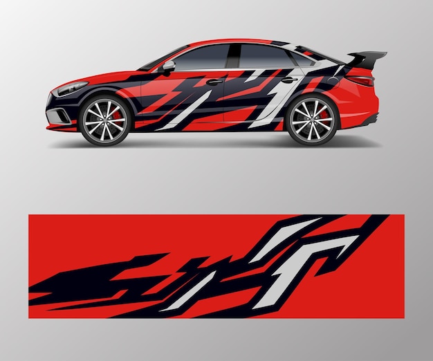 Modern stripe for racing car wrap sticker and decal design vector