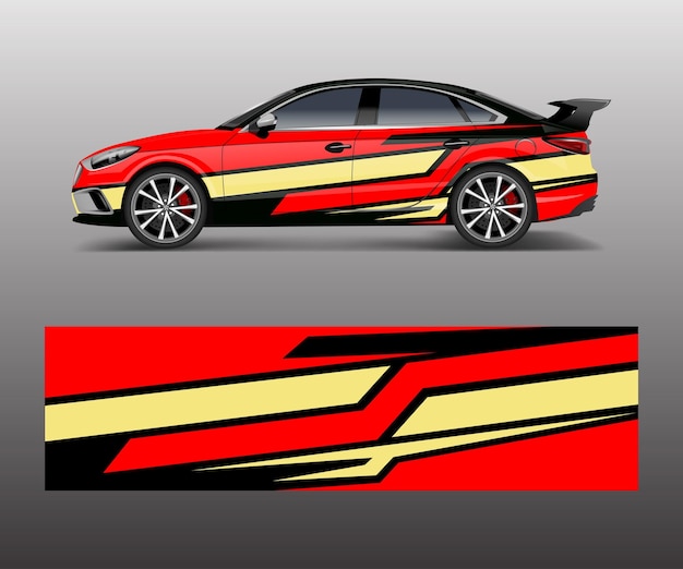Modern stripe for racing car wrap sticker and decal design vector