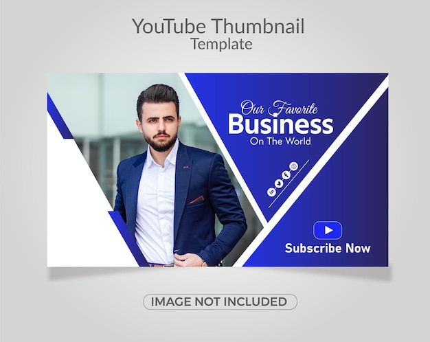 Modern style blue business youtube thumbnail video template