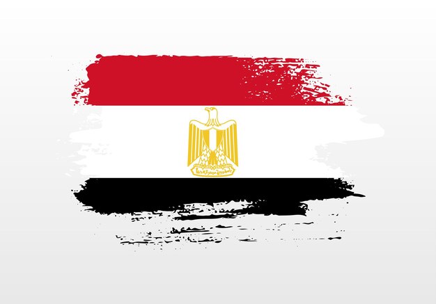 Modern style brush painted splash flag of Egypt with solid background