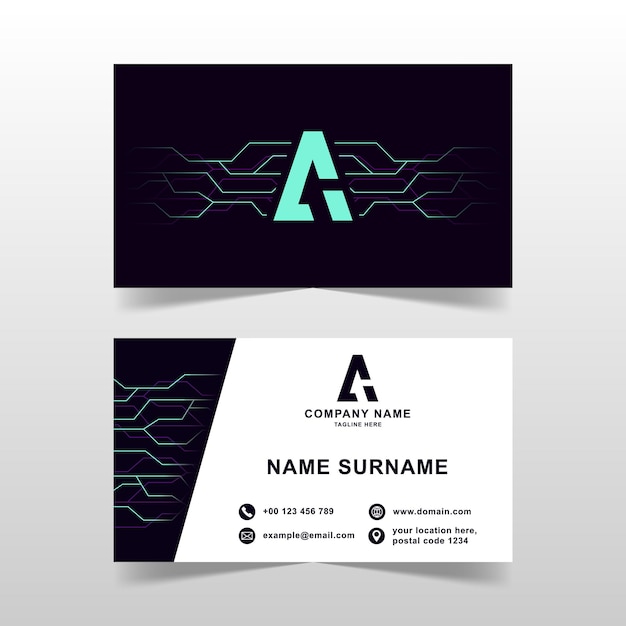 Modern style business card vector template