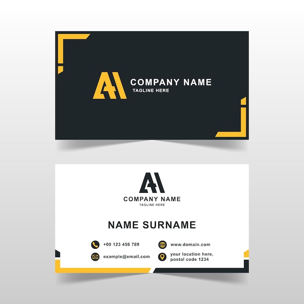 Modern style business card vector template