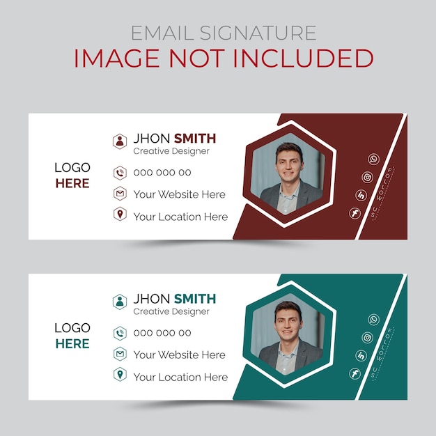 modern style business mail signature card template