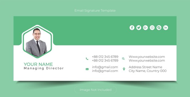 Modern style business mail signature card template