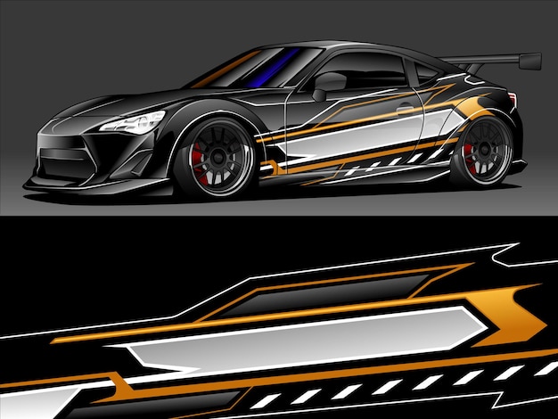 Vector modern style car wrap and livery design