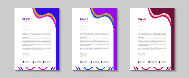 Modern style and clean business letterhead design