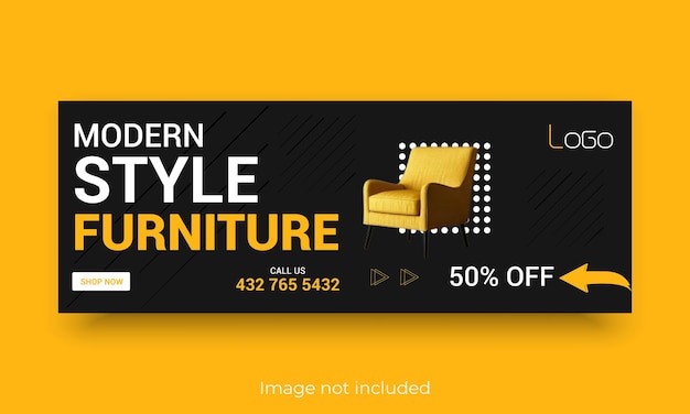 Modern style furniture sale facebook cover template