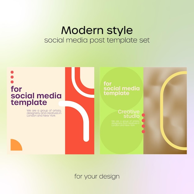 Vector modern style of instagram post template set