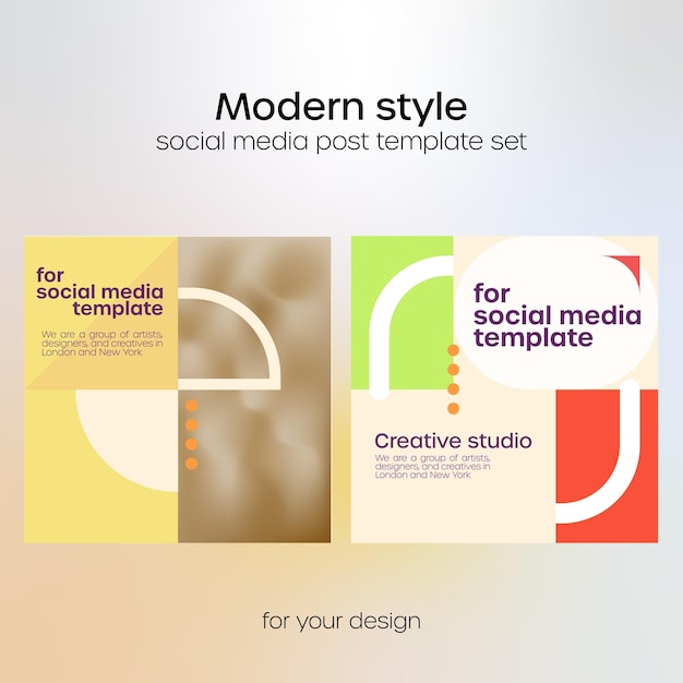 Modern style of instagram post template set