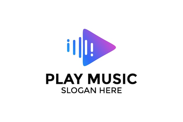 Logo di design di riproduzione musicale in stile moderno