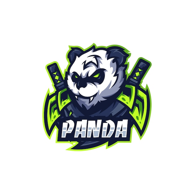 Vettore design moderno del logo della mascotte del panda