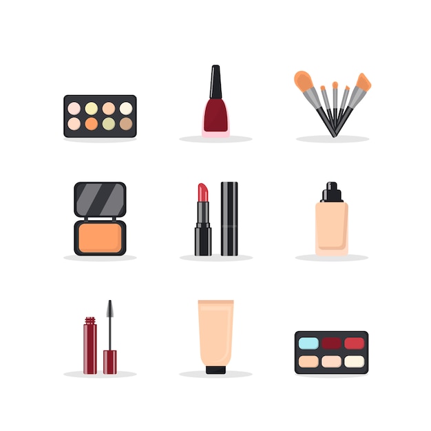 Vector modern style set of cosmetics