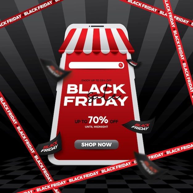 Vettore poster moderno ed elegante del black friday