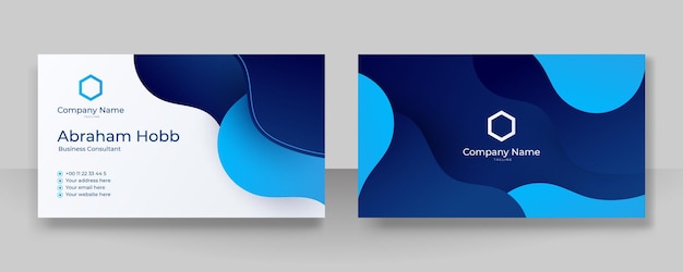 Современный стильный синий векторный дизайн визитной карточки креативный и чистый шаблон визитной карточки роскошный элегантный фон визитной карточки в корпоративном стиле векторная иллюстрация