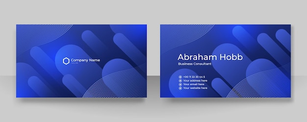 Modern stylish blue business card vector design Creative and clean business card template Luxury elegant business card background in corporate style Vector illustration