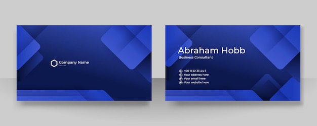 Modern stylish blue business card vector design Creative and clean business card template Luxury elegant business card background in corporate style Vector illustration