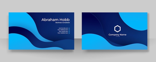 Modern stylish blue business card vector design Creative and clean business card template Luxury elegant business card background in corporate style Vector illustration