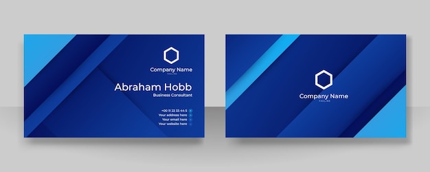 Modern stylish blue business card vector design Creative and clean business card template Luxury elegant business card background in corporate style Vector illustration