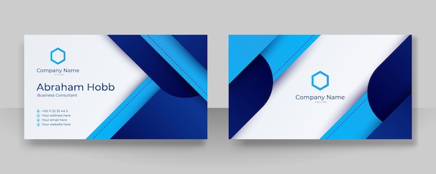 Modern stylish blue business card vector design Creative and clean business card template Luxury elegant business card background in corporate style Vector illustration