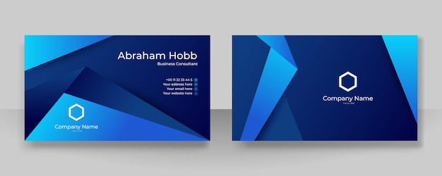 Modern stylish blue business card vector design Creative and clean business card template Luxury elegant business card background in corporate style Vector illustration