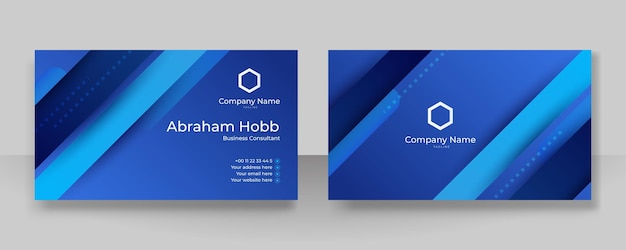 Modern stylish blue business card vector design Creative and clean business card template Luxury elegant business card background in corporate style Vector illustration